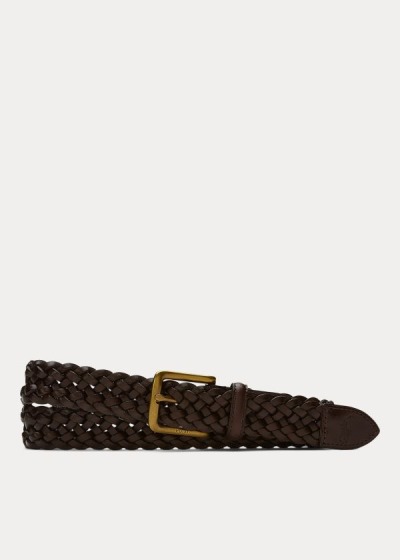 Pánské Pasek Polo Ralph Lauren Braided Vachetta Kožené - 06541-PNJR